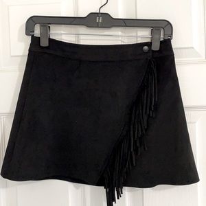Zara fringe zip up skirt